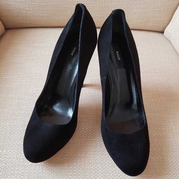 BALLY Black Suede Heels with Hidden Platform (size 7.5 US / 38 EU) - Picture 2 of 11